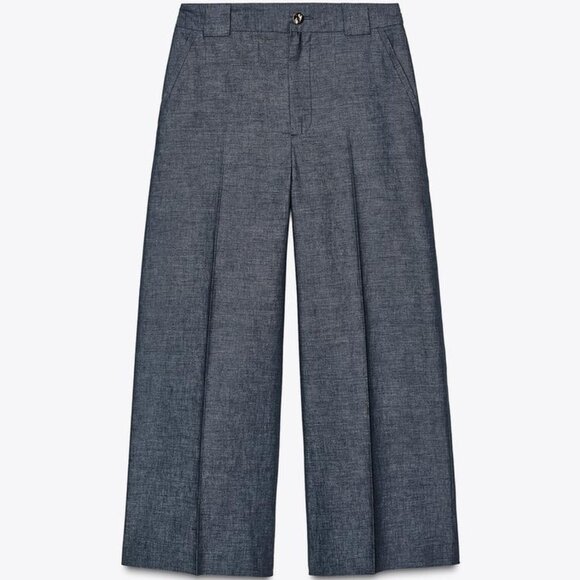 ZARA LINEN-BLEND CULOTTES - Picture 1 of 4